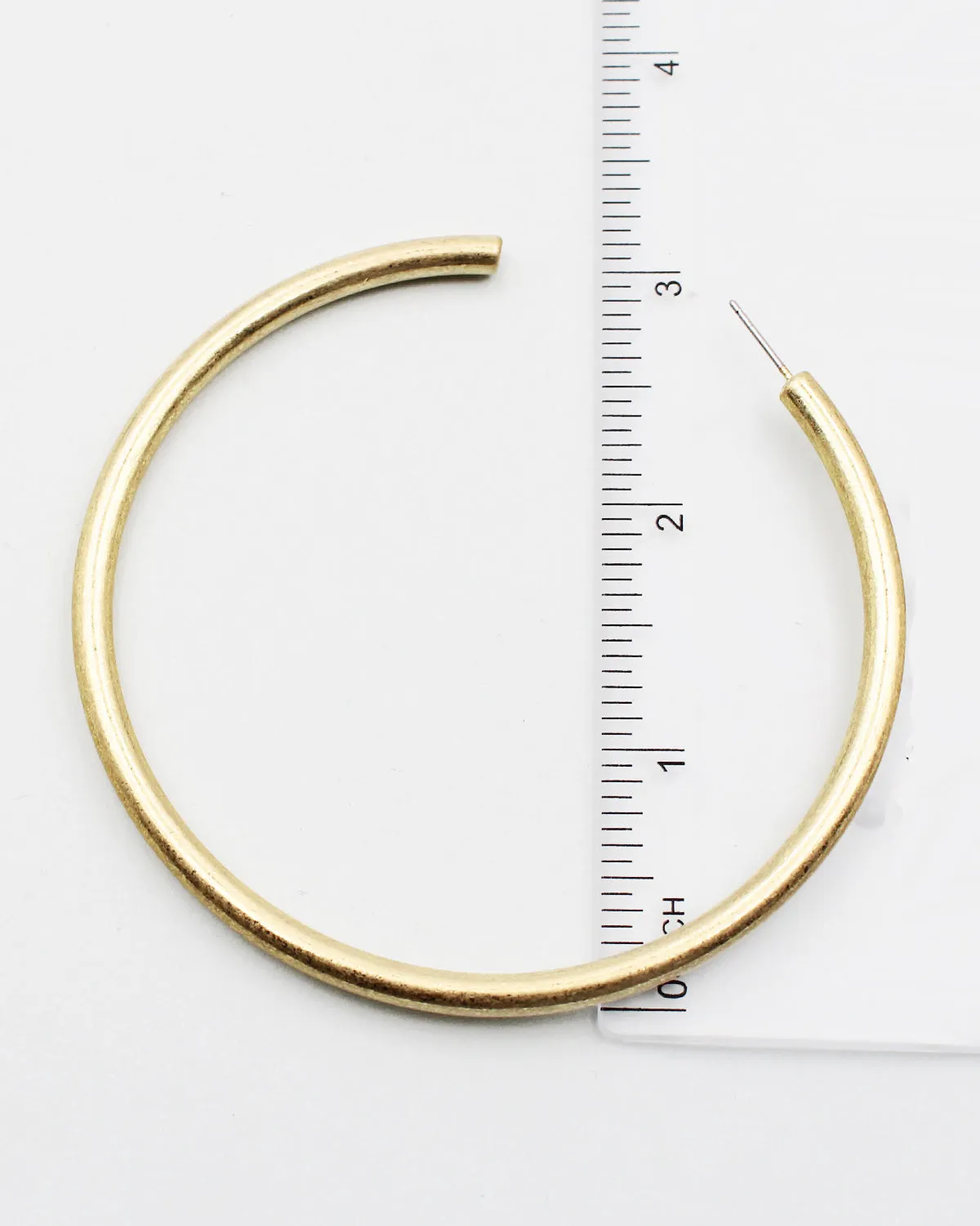 3 Inch Matt Metal Hoop Earrings