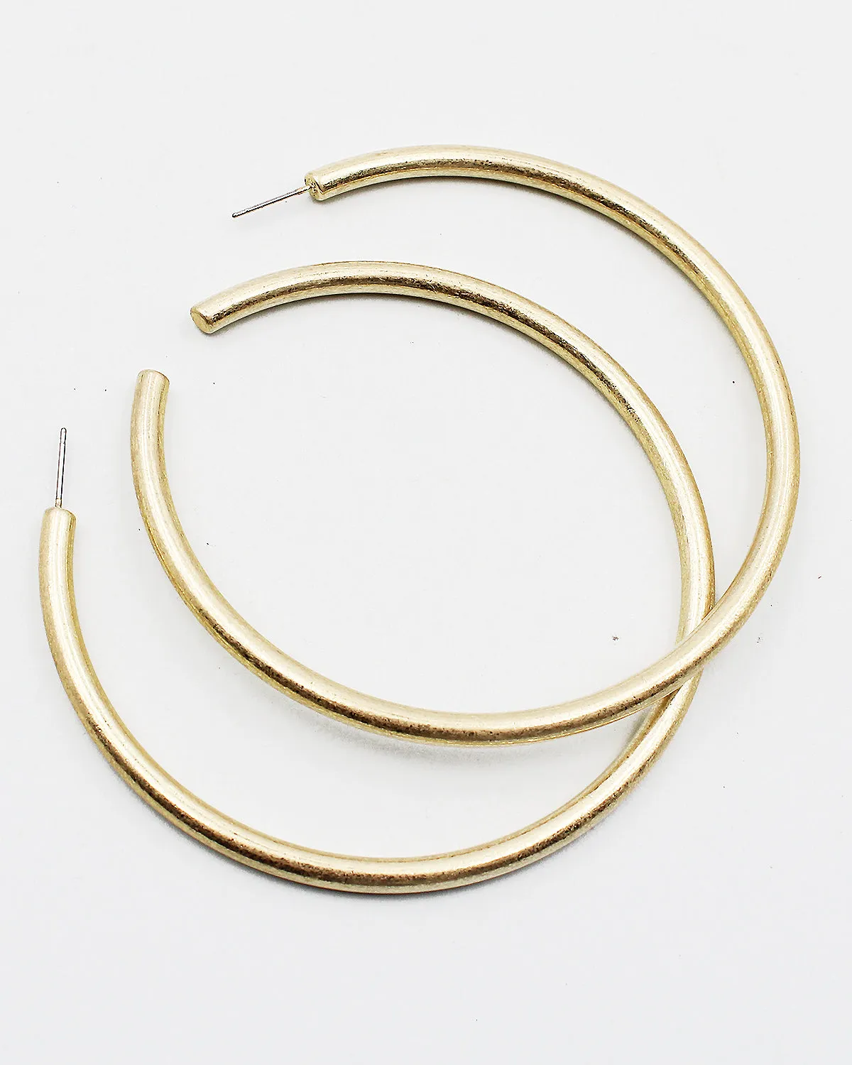 3 Inch Matt Metal Hoop Earrings