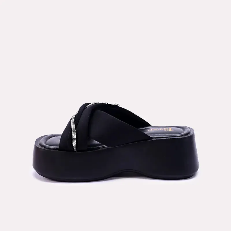 Alison Black Casual Platform Slides 0412714