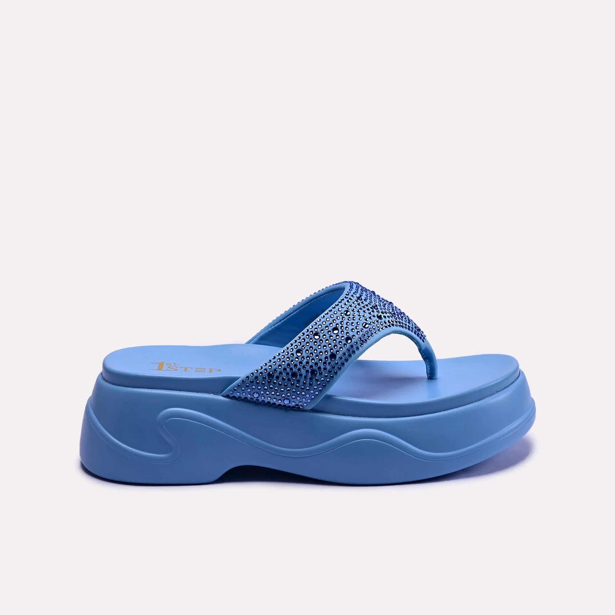 Allen Blue Platform Flip Flops 0412283