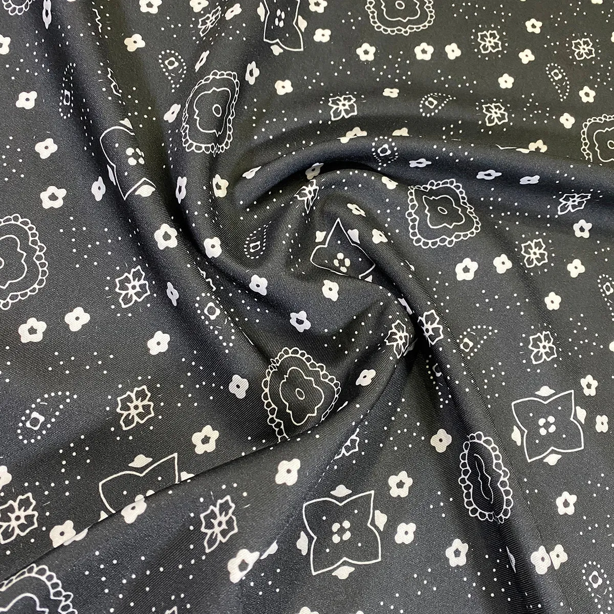 Bandana (Poly Print) Table Runner in Black