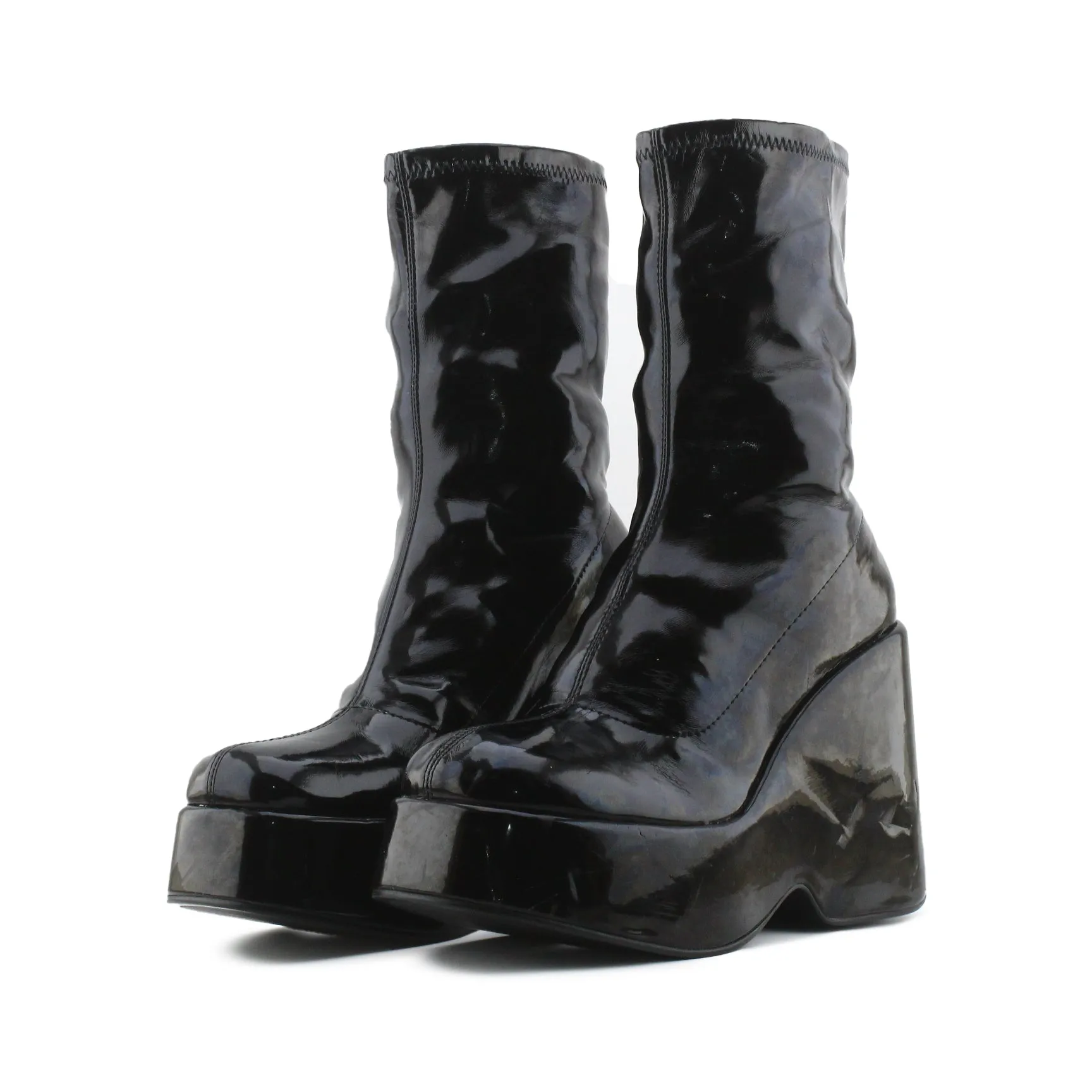Bershka Wedge Boots | 100% Synthetic Leather