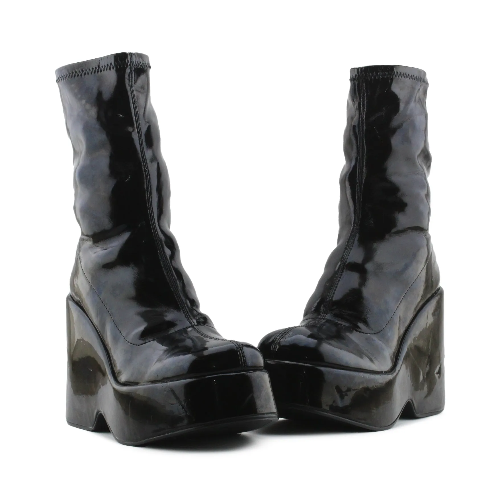 Bershka Wedge Boots | 100% Synthetic Leather