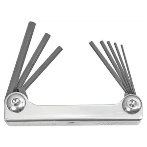 Bondhus 14591 0.050 - 3/16" Metal Handle Set of 9 Hex Fold Up Tool
