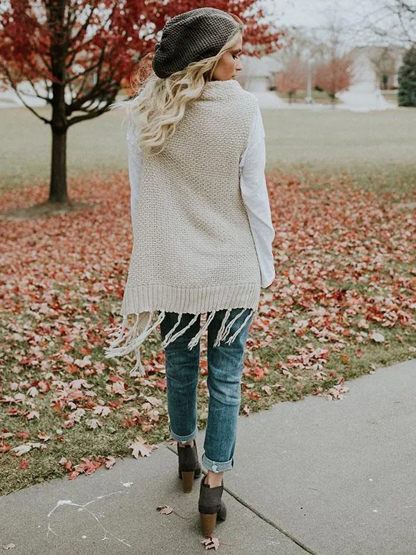 Casual Sleeveless Cardigan Top