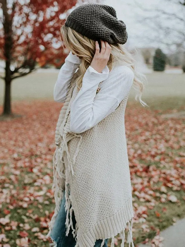 Casual Sleeveless Cardigan Top