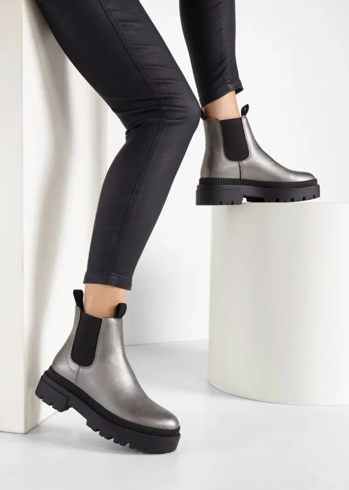 Chelsea boots Rainbow, silver