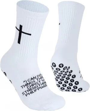 Cross Grip Soccer Socks - Anti-Slip Grips Sports Sock with Bible for US 6-13