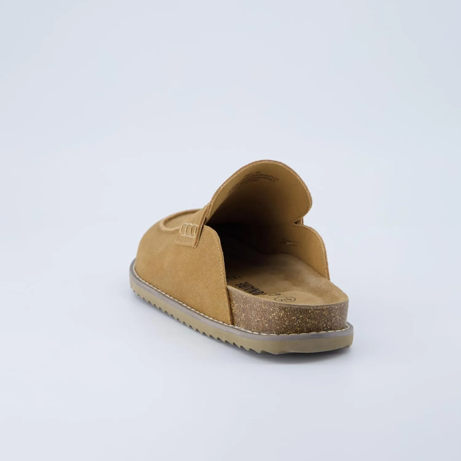 CUSHIONAIRE Zola Womens Penny Clog Mule  Suede Slip-On with Memory Foam, Cork Footbed & Flexible Outsole