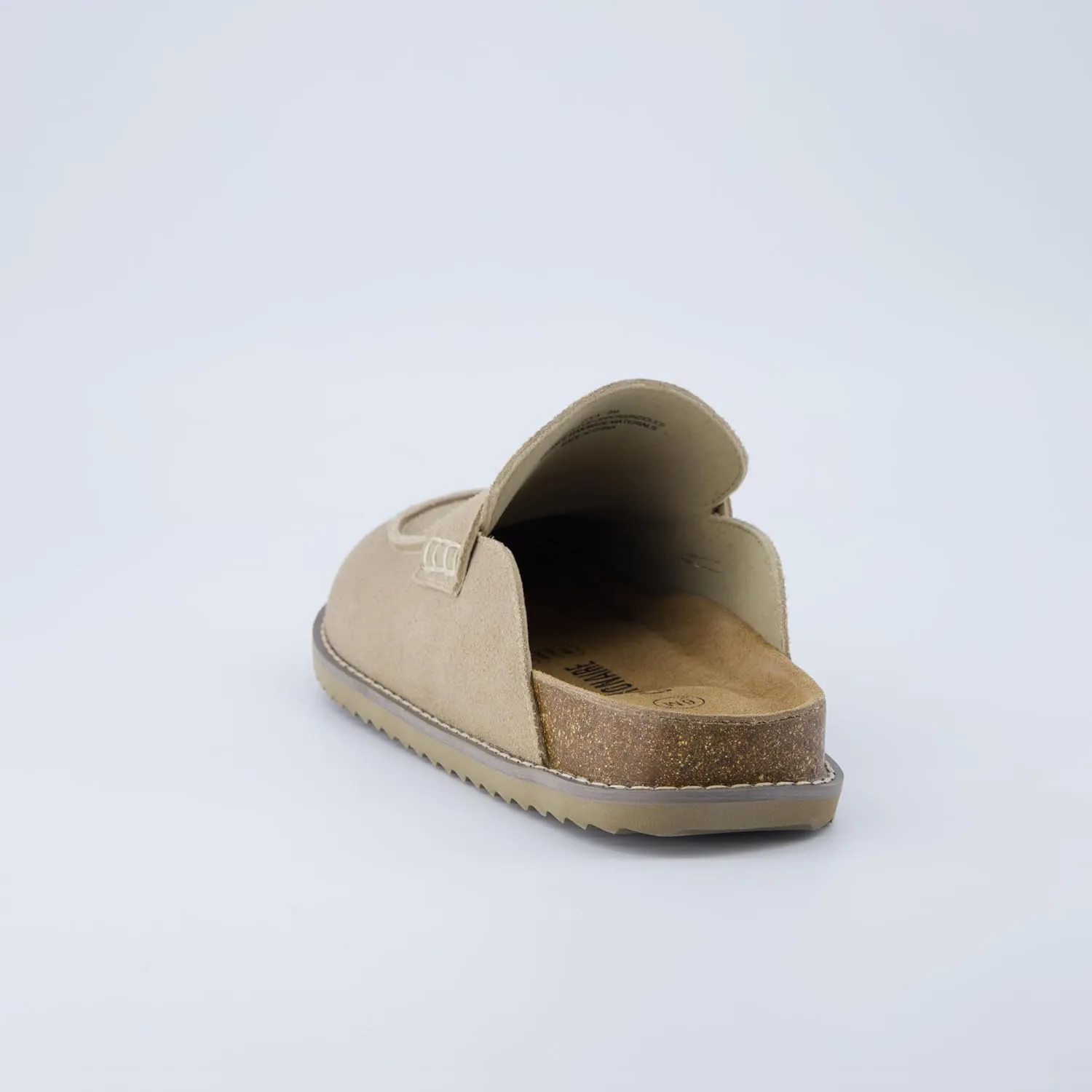 CUSHIONAIRE Zola Womens Penny Clog Mule  Suede Slip-On with Memory Foam, Cork Footbed & Flexible Outsole