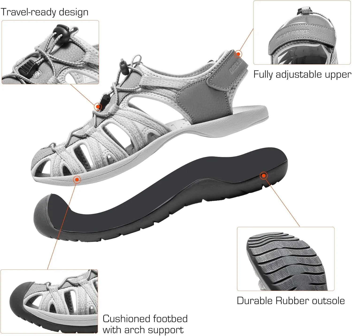 DREAM PAIRS Men's 160912-M-NEW Adventurous Summer Outdoor Sandals