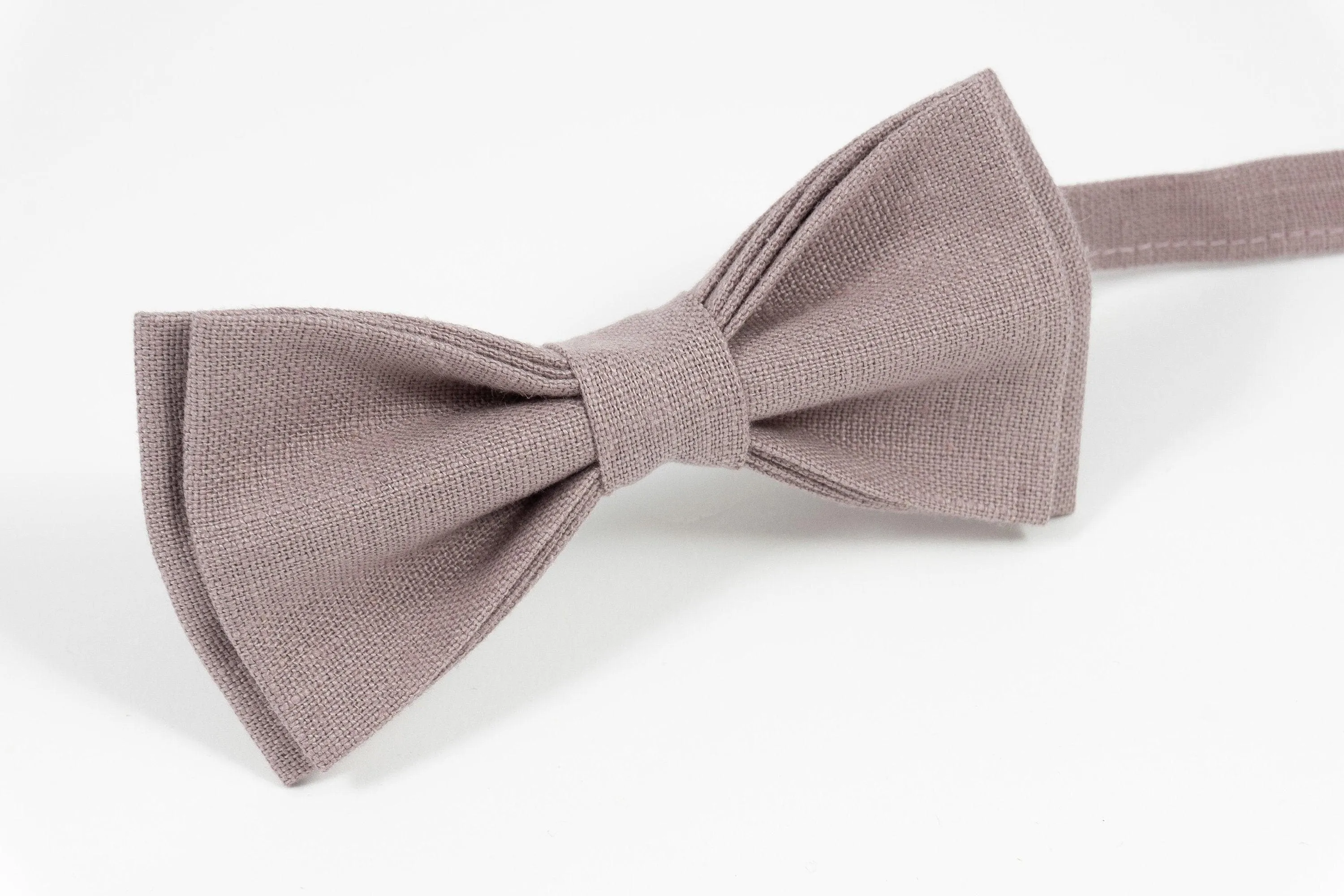 Dusty Mauve linen bow tie for weddings