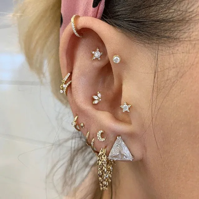 Gold Tassel Eternity Ring Earring by Maria Tash in 14K Yellow Gold
