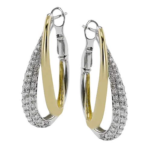Hoop Earring in 18k Gold with Diamonds