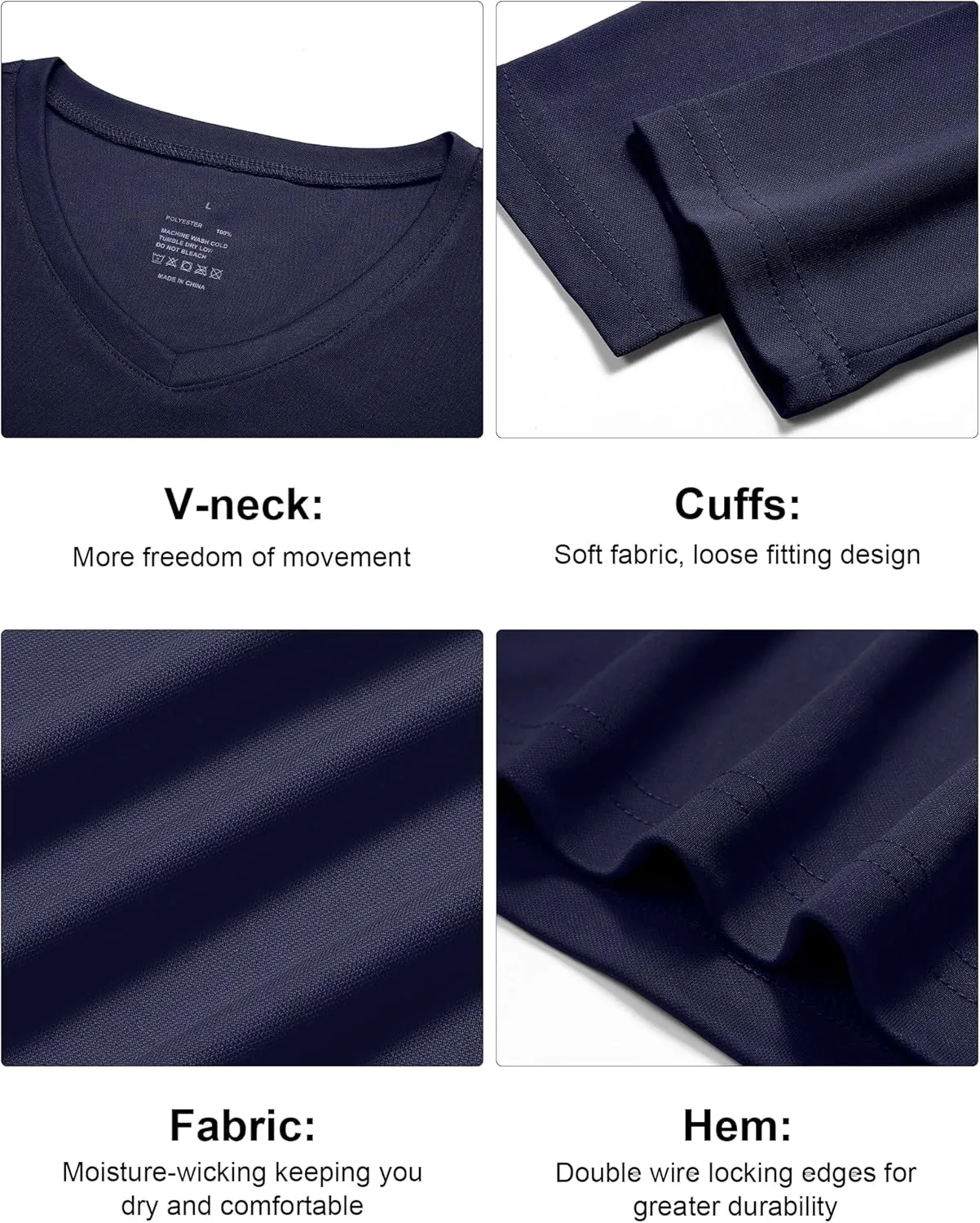 Long Sleeve Shirts for Men Moisture Wicking Mens Tee Shirts Workout Sun Protection T Shirt for Running