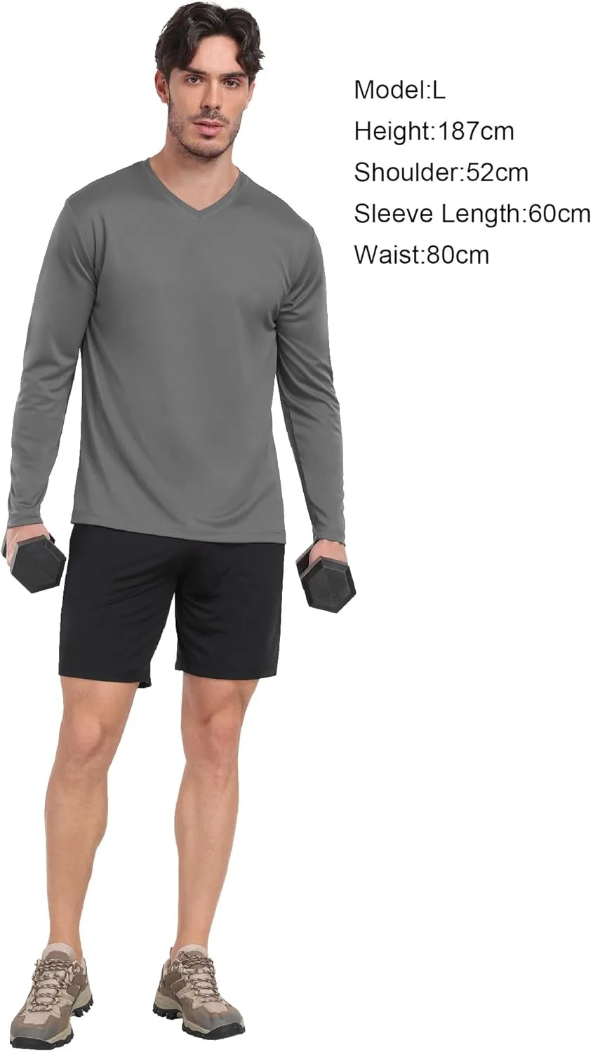 Long Sleeve Shirts for Men Moisture Wicking Mens Tee Shirts Workout Sun Protection T Shirt for Running