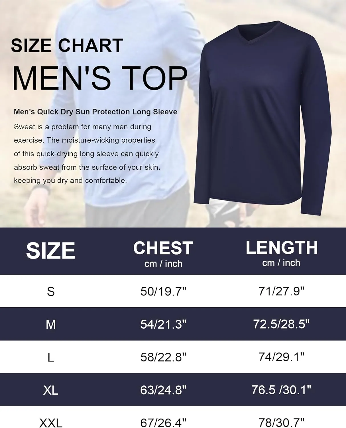 Long Sleeve Shirts for Men Moisture Wicking Mens Tee Shirts Workout Sun Protection T Shirt for Running