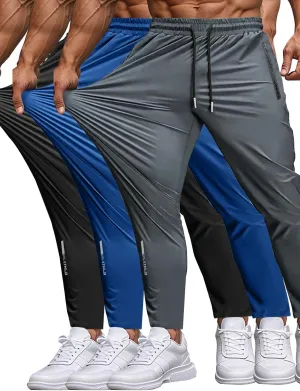 Men's Sweatpants Lightweight Active Pants Quick Dry for Running ??Jogging ??Yoga??Golf with Zipper Pockets