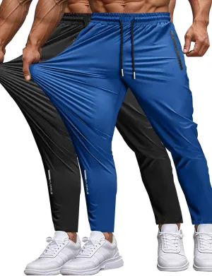 Men's Sweatpants Lightweight Active Pants Quick Dry for Running ??Jogging ??Yoga??Golf with Zipper Pockets