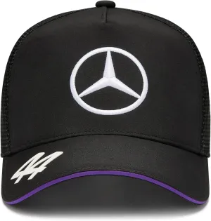 Mercedes AMG Petronas F1 2024 Lewis Hamilton Driver Trucker Hat - Black - One Size Fits Most