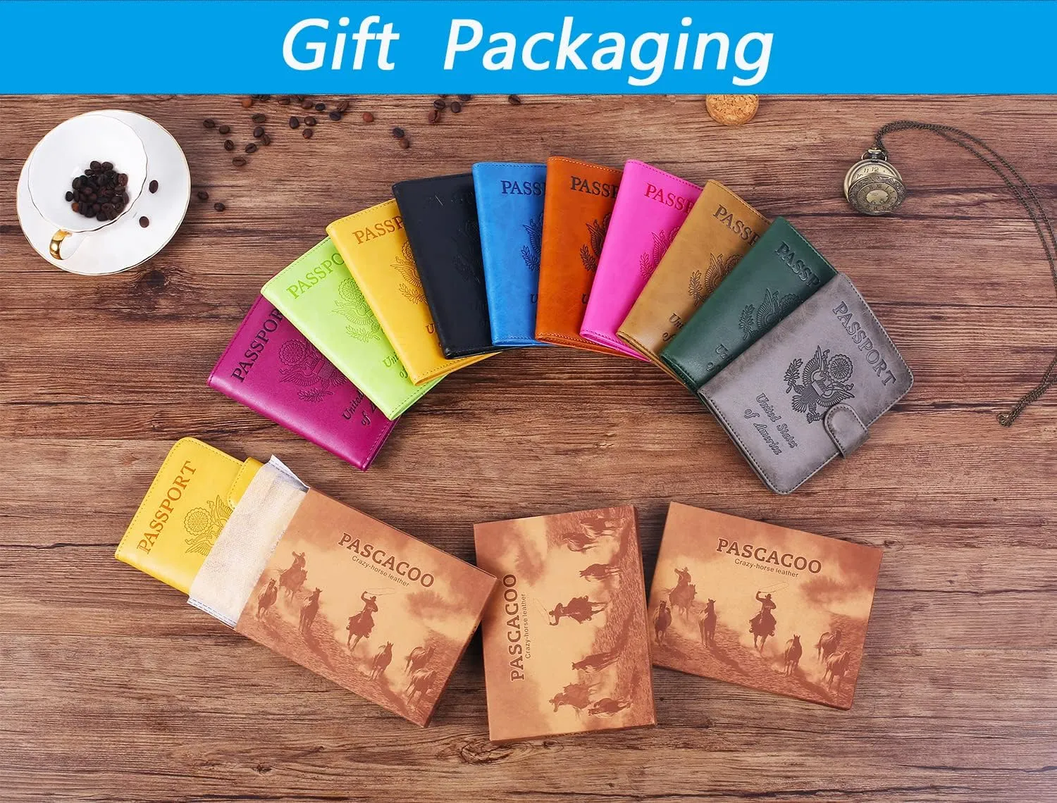 Passport Holder Cover Wallet RFID Blocking Leather Card Case Travel Accessories for Women Men (Black)