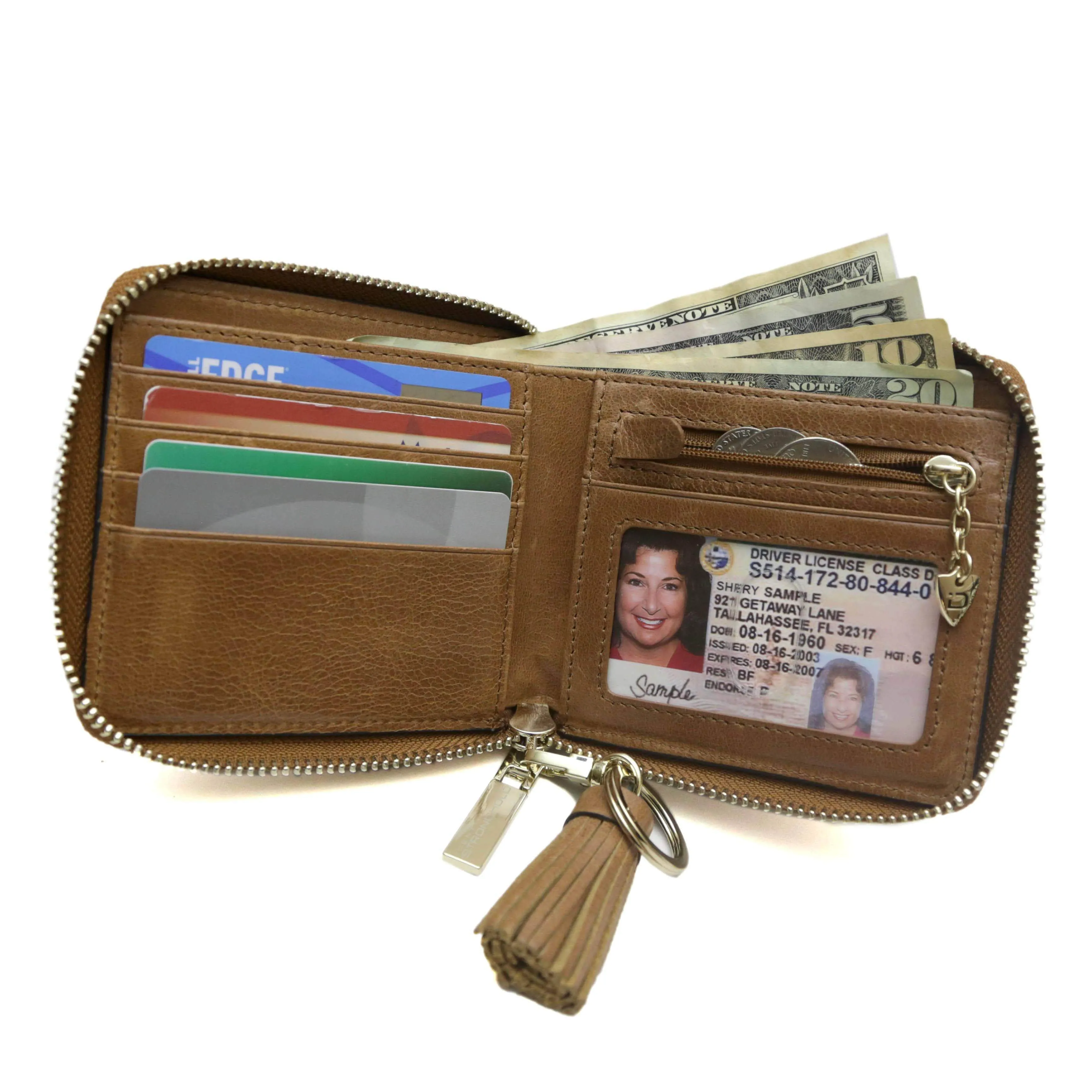 RFID Belted Ziparound Bifold