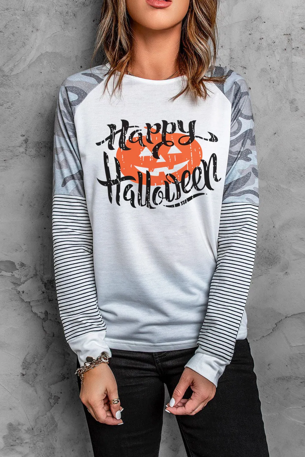 Round Neck Raglan Sleeve Top