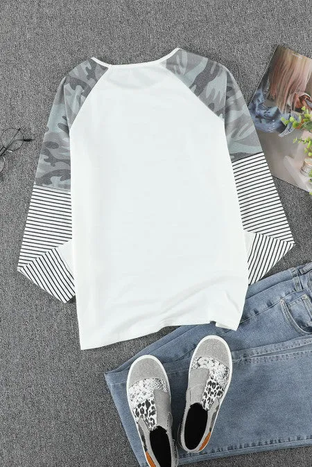 Round Neck Raglan Sleeve Top
