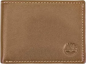 Timberland Men's Leather Passcase Trifold Wallet Hybrid