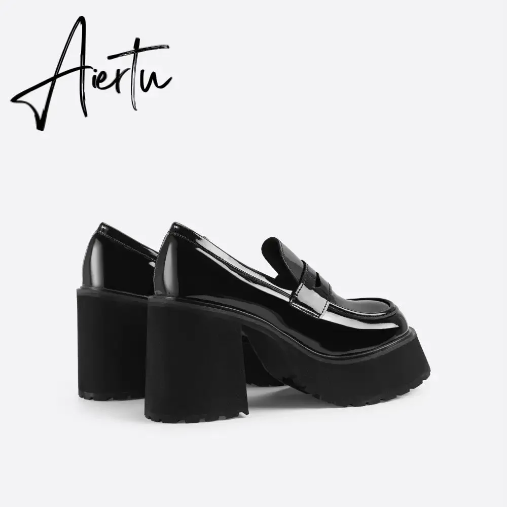 Women High Heel Platform Loafers