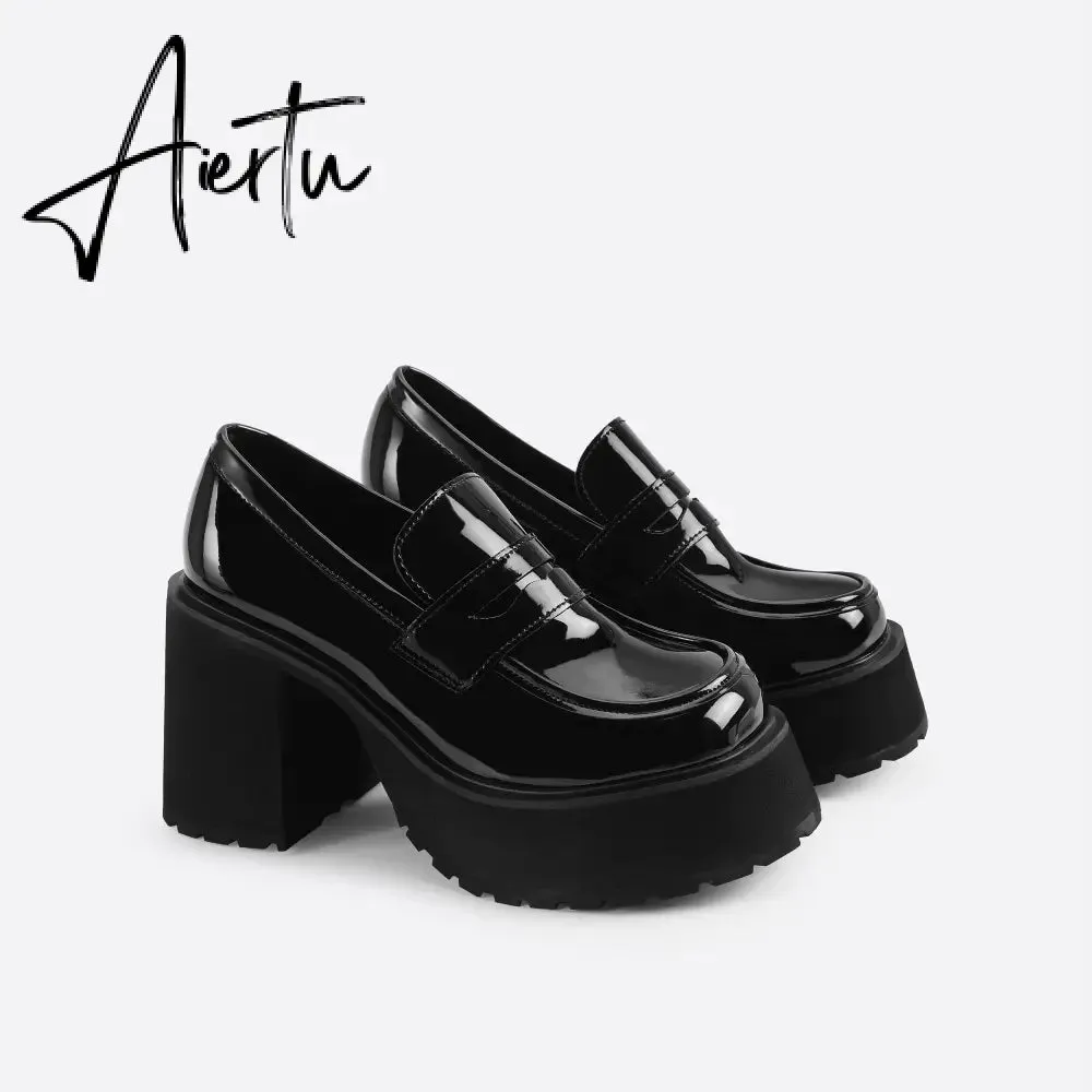 Women High Heel Platform Loafers